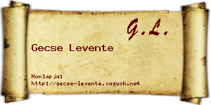 Gecse Levente névjegykártya